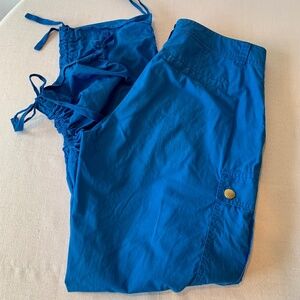 Lauren Ralph Lauren Women's 4 Royal Blue Cotton Drawstring Leg Cargo Pants